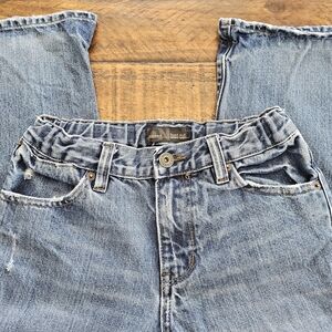 Blue Boot Cut Jeans with Vintage-Inspired Look